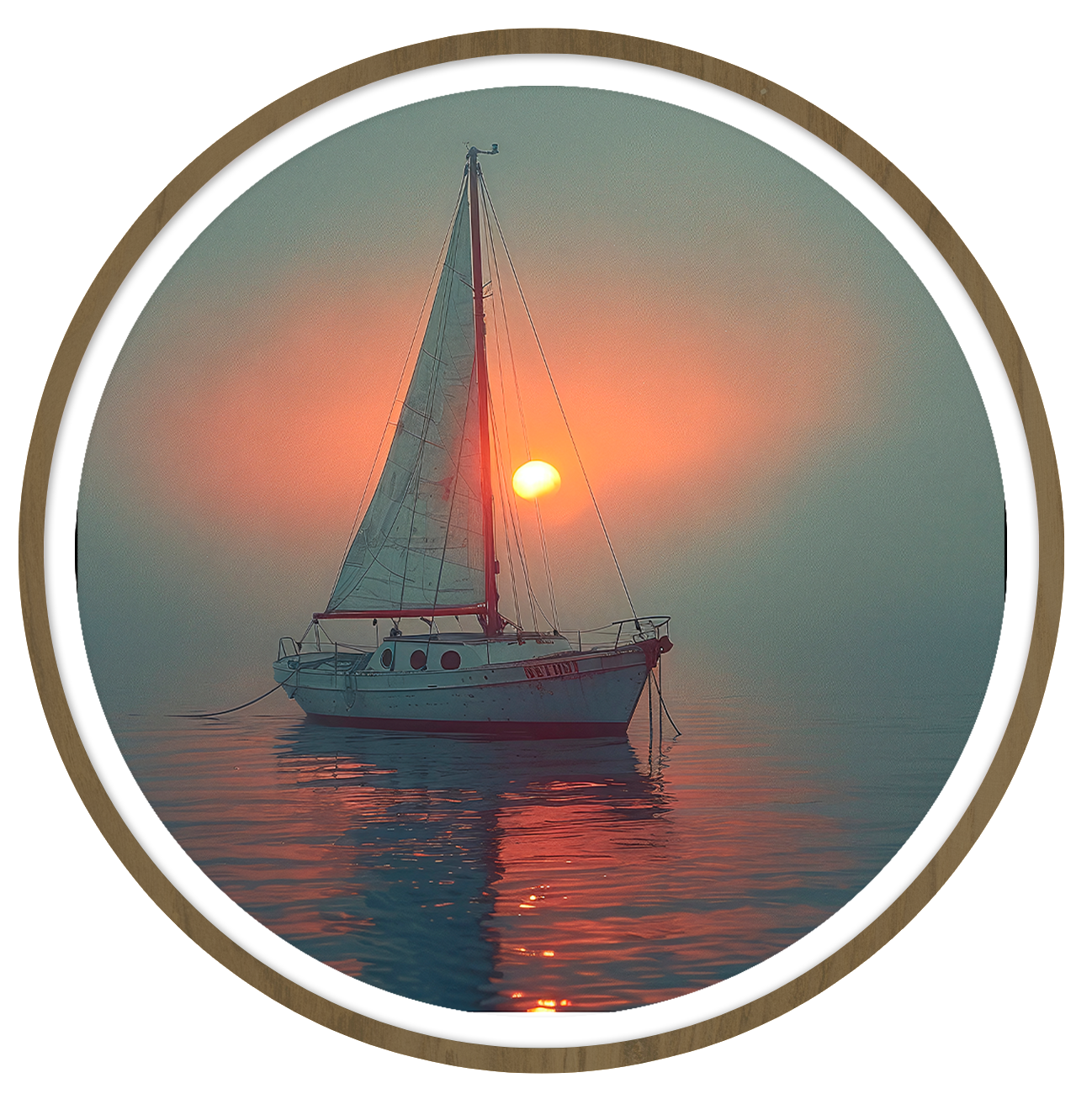 Sunset serenity round wall art