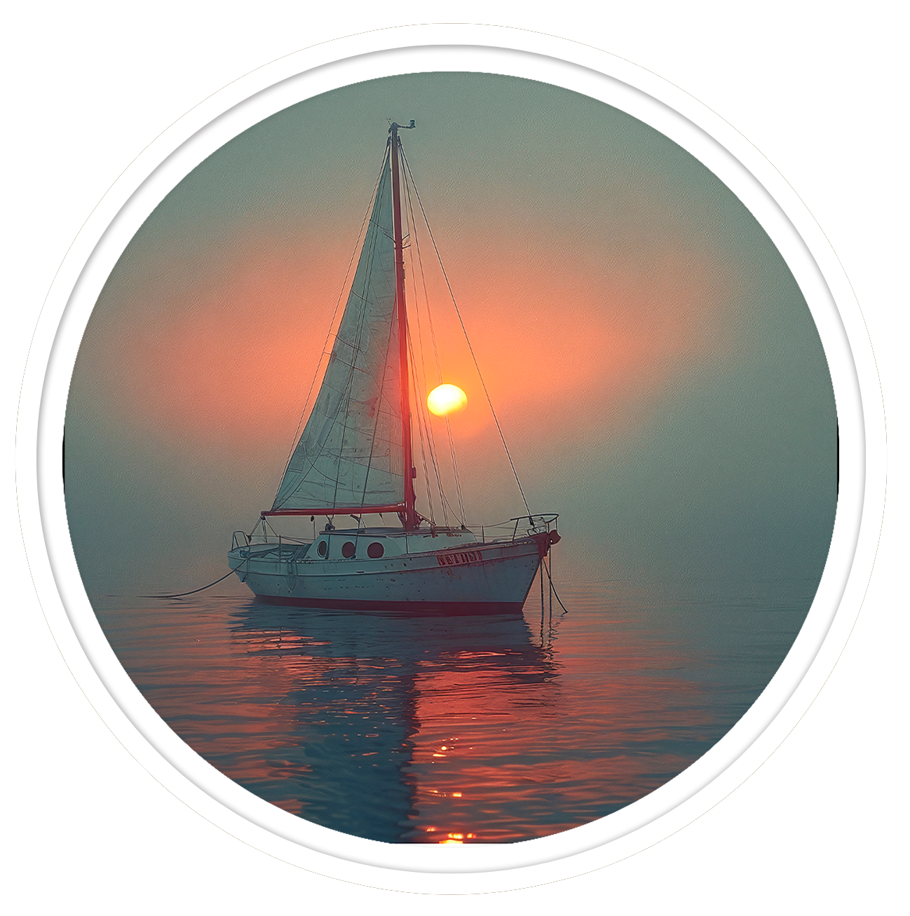 Sunset serenity round wall art