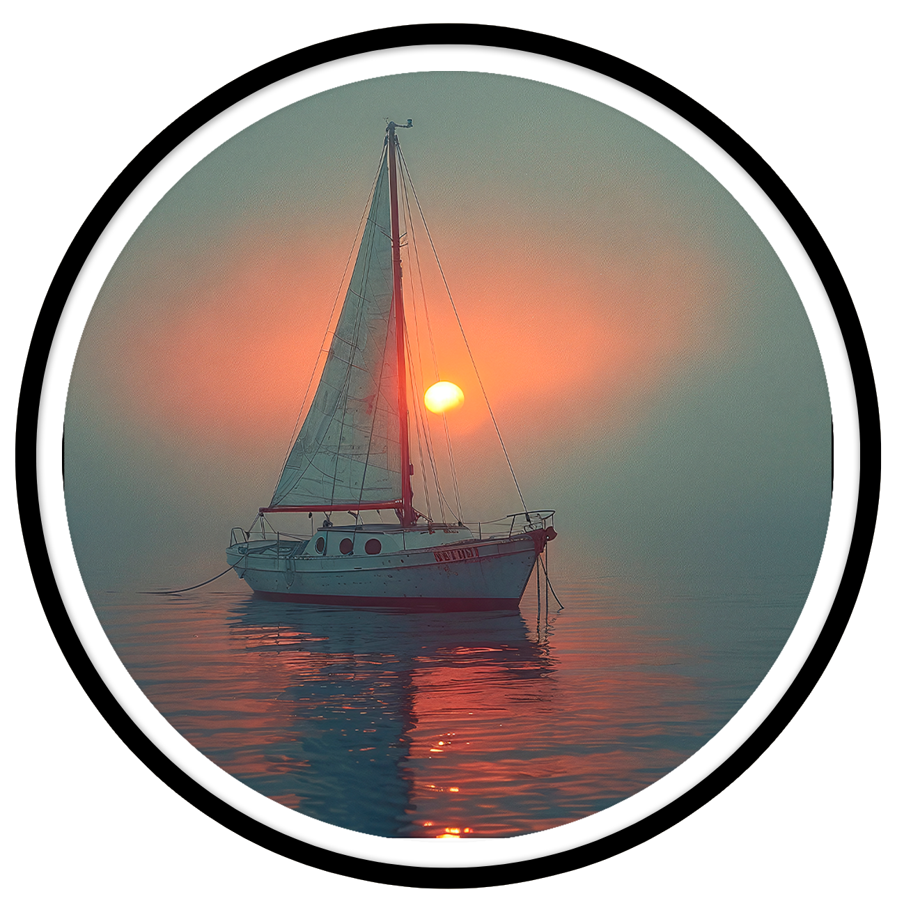Sunset serenity round wall art
