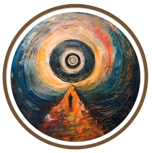 The eye of destiny round wall art