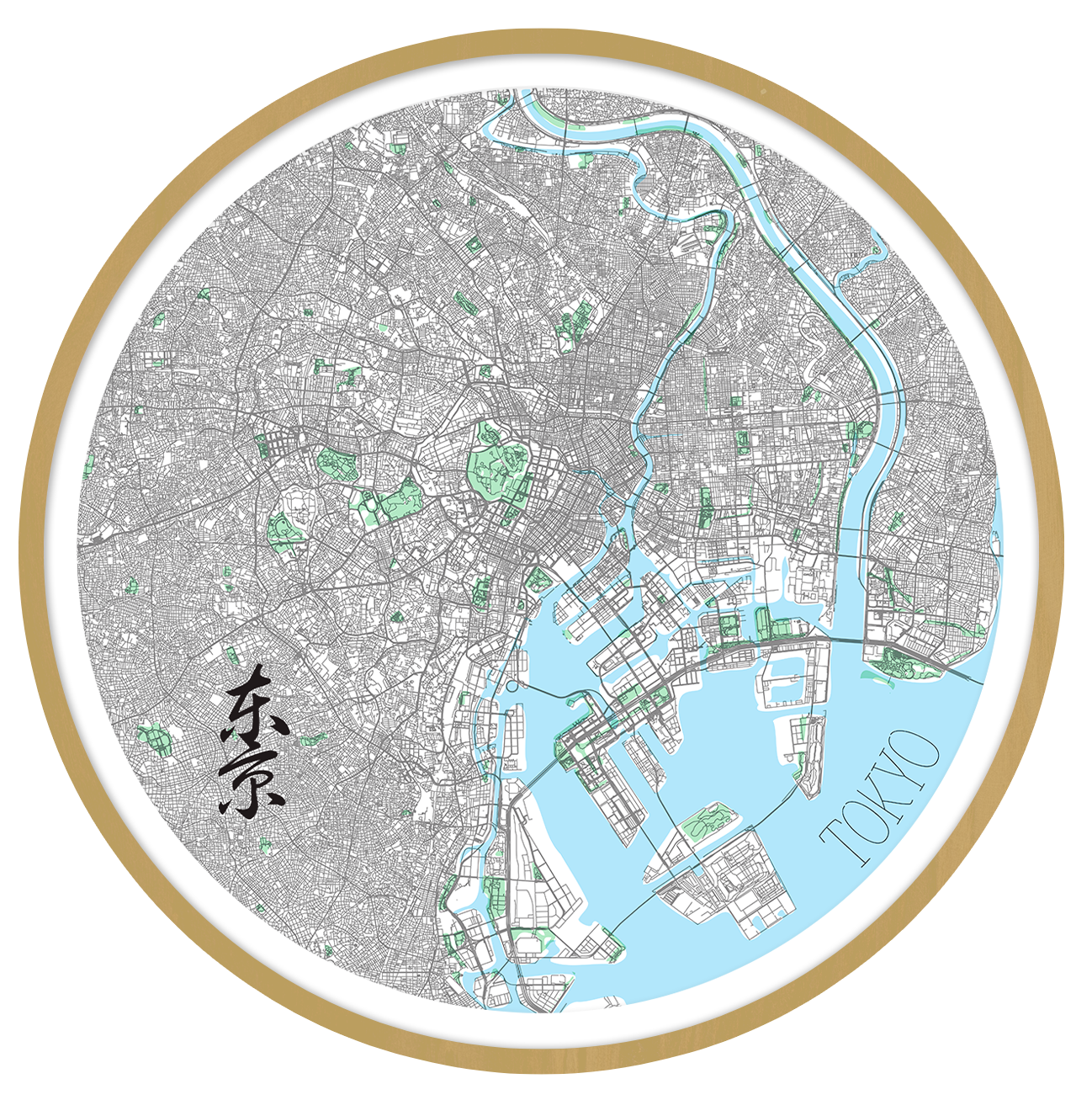 Tokyo round wall art