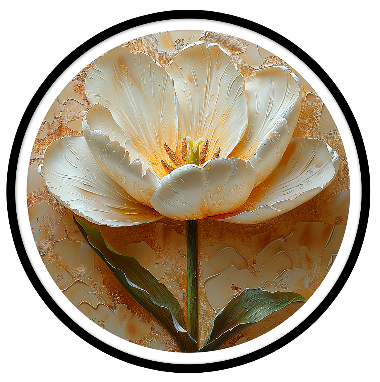 Tulipa round wall art