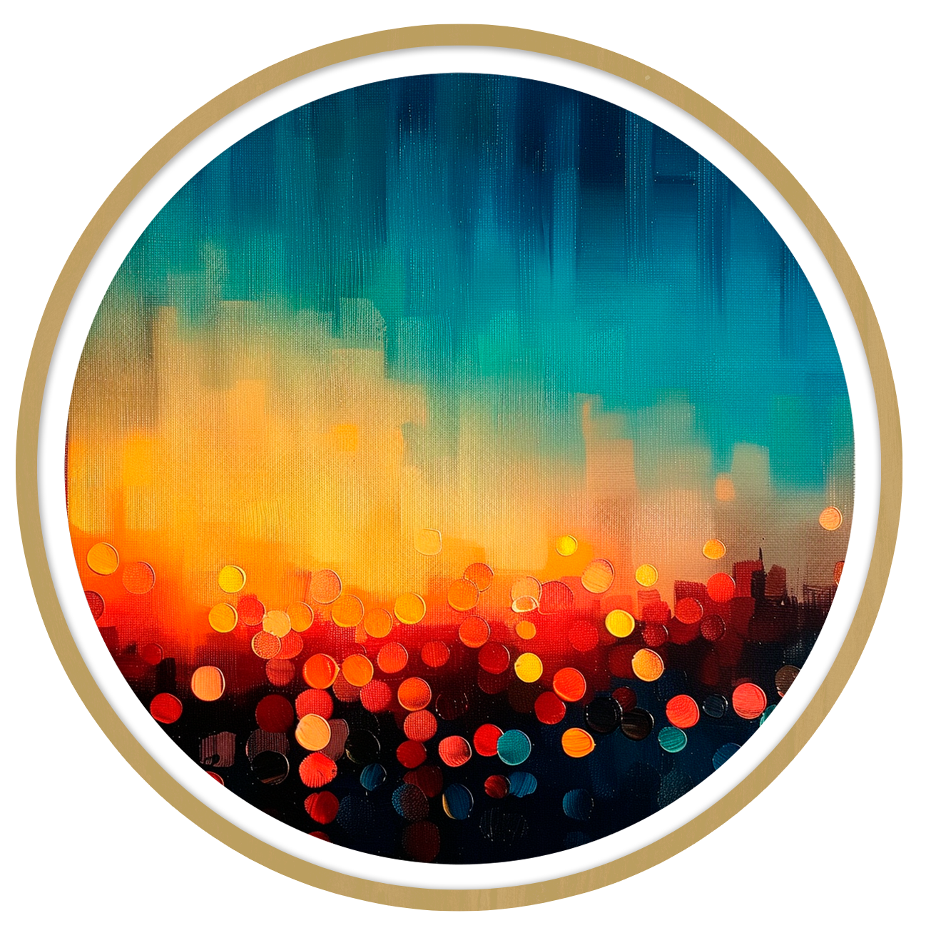 Twilight glow round wall art