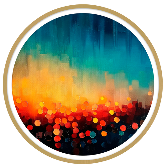 Twilight glow round wall art