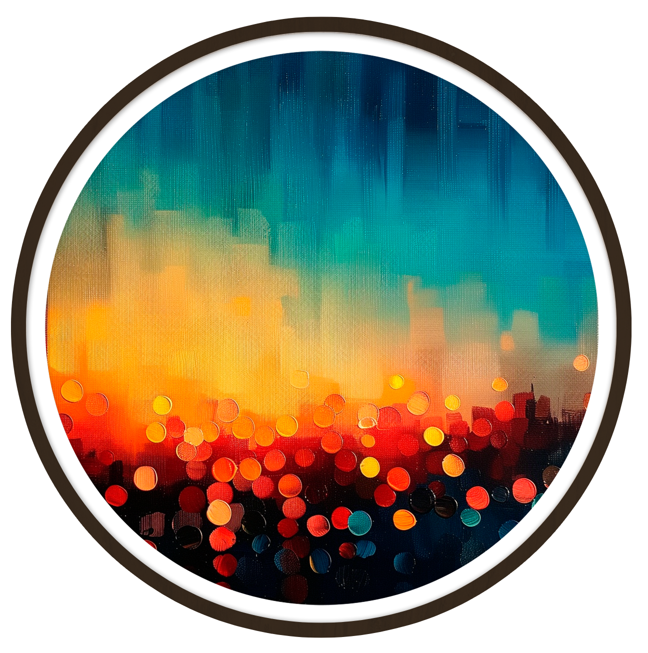 Twilight glow round wall art