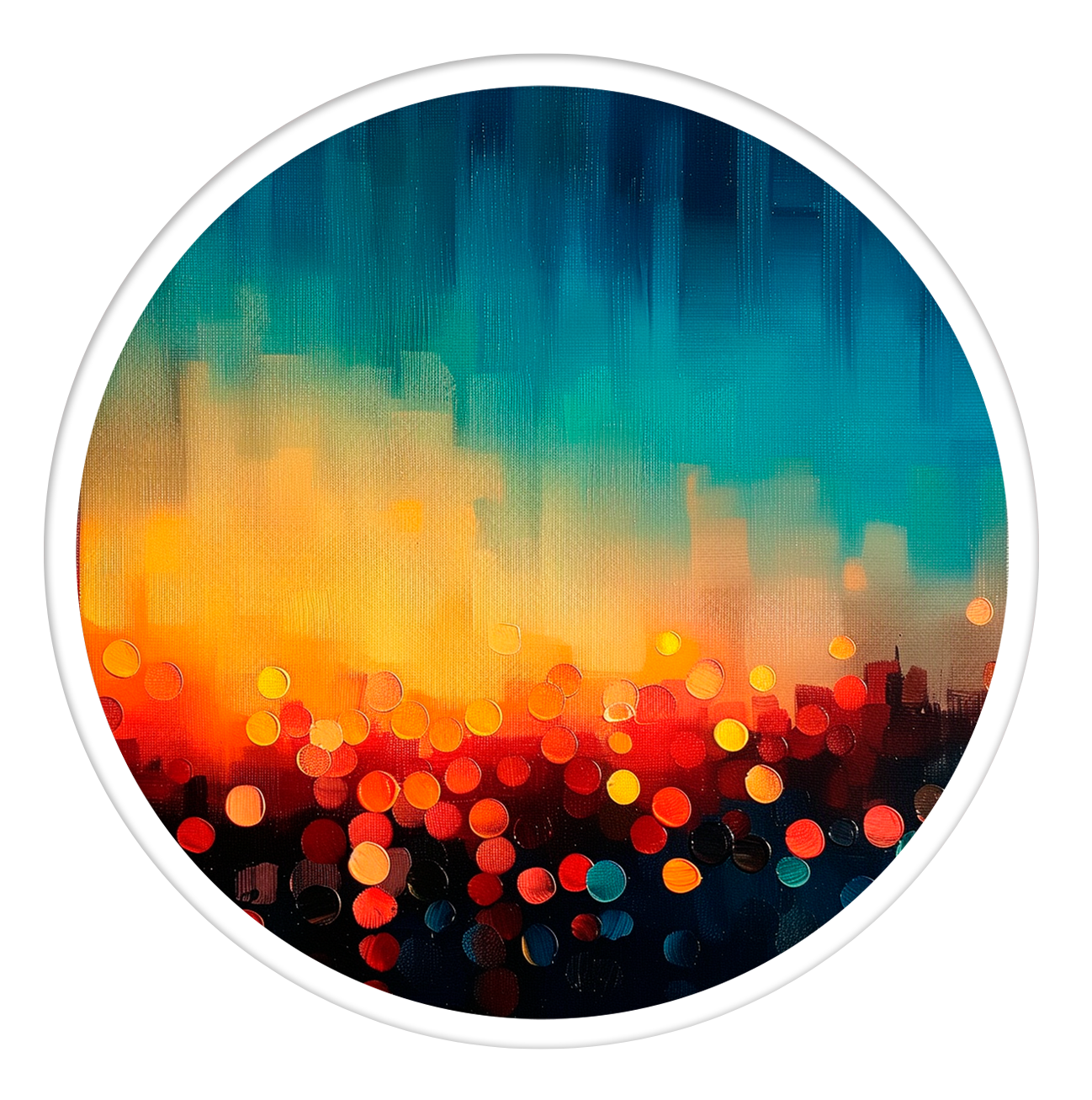 Twilight glow round wall art
