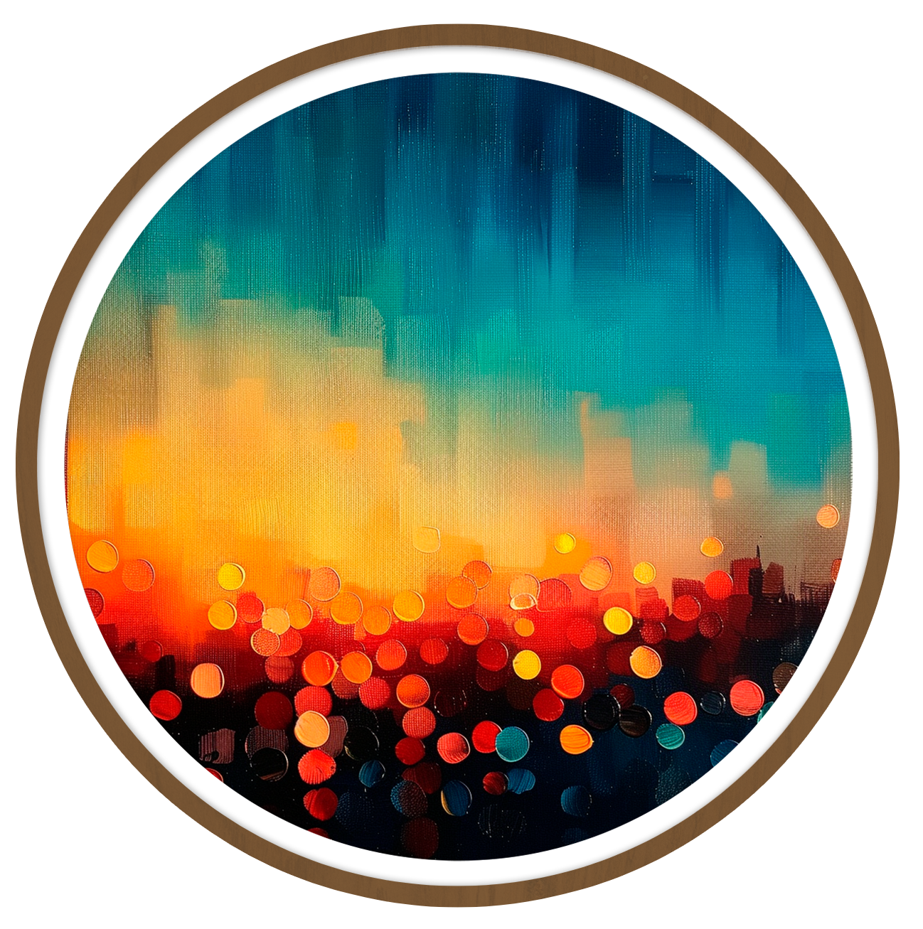 Twilight glow round wall art