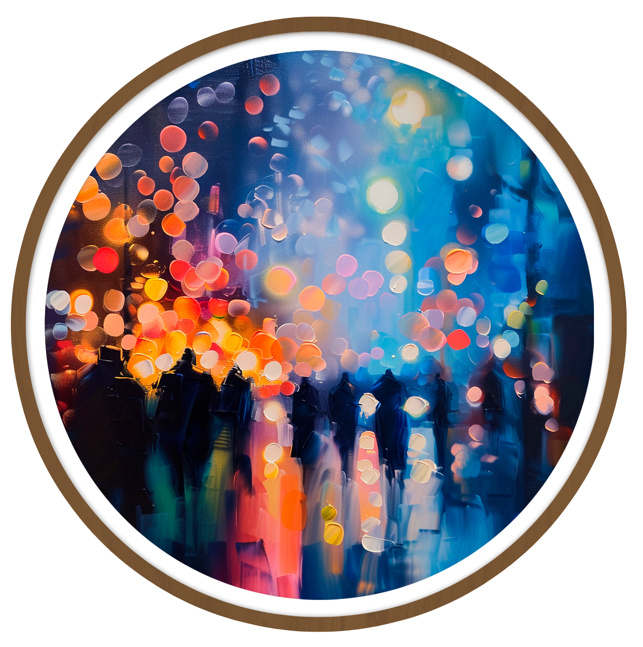 Urban landscape round wall art