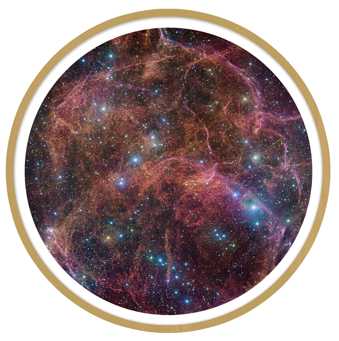Vela supernova Round wall art