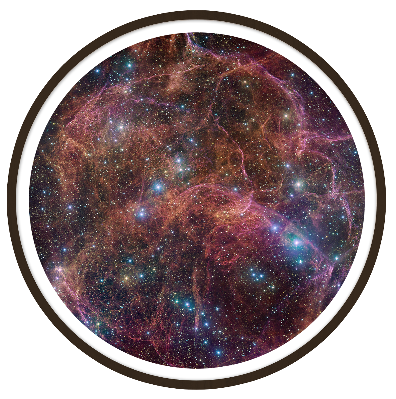 Vela supernova Round wall art