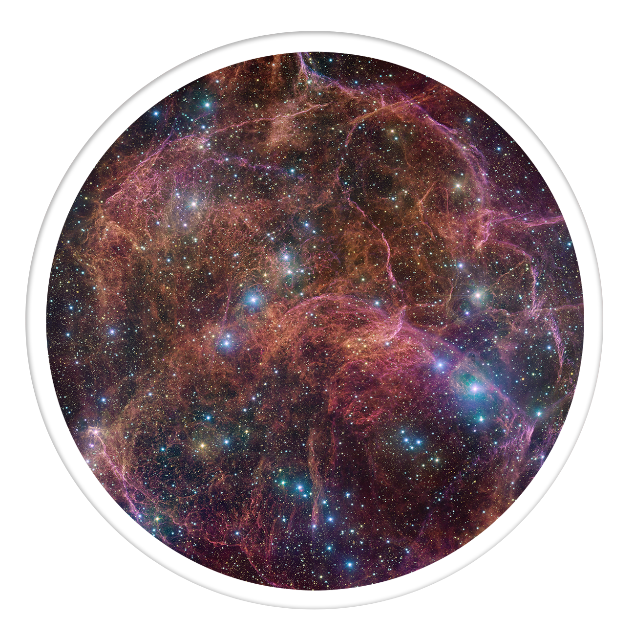 Vela supernova Round wall art