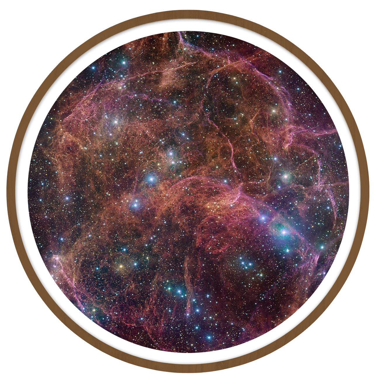 Vela supernova Round wall art