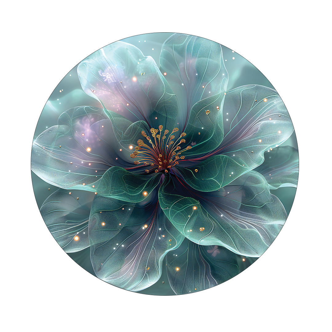 Nebula Flower round wall art
