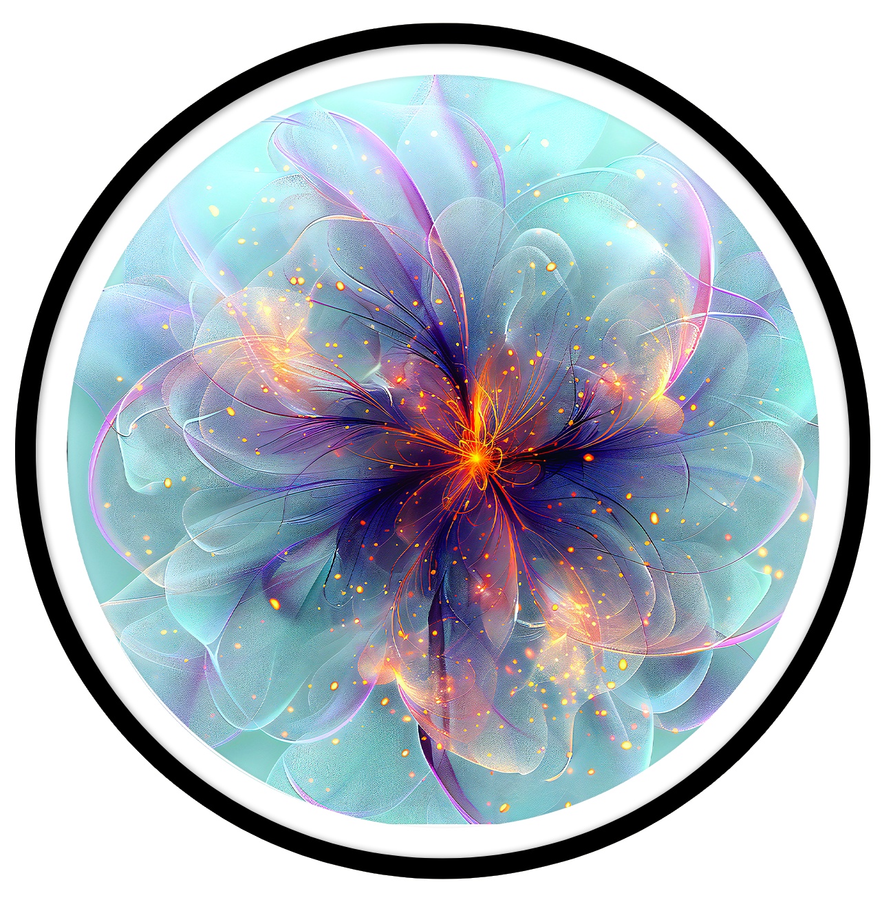 Celestial Bloom round wall art