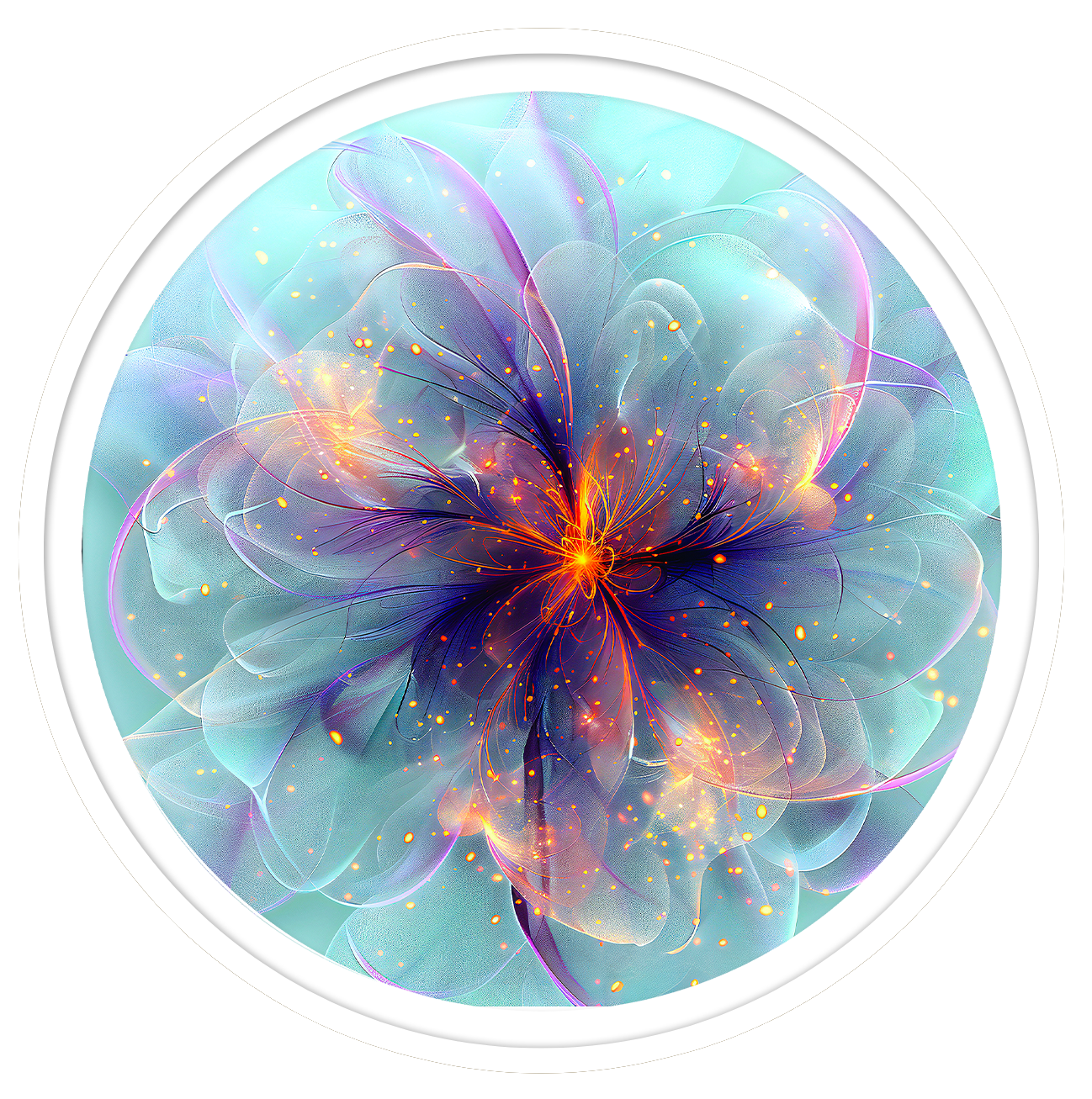 Celestial Bloom round wall art