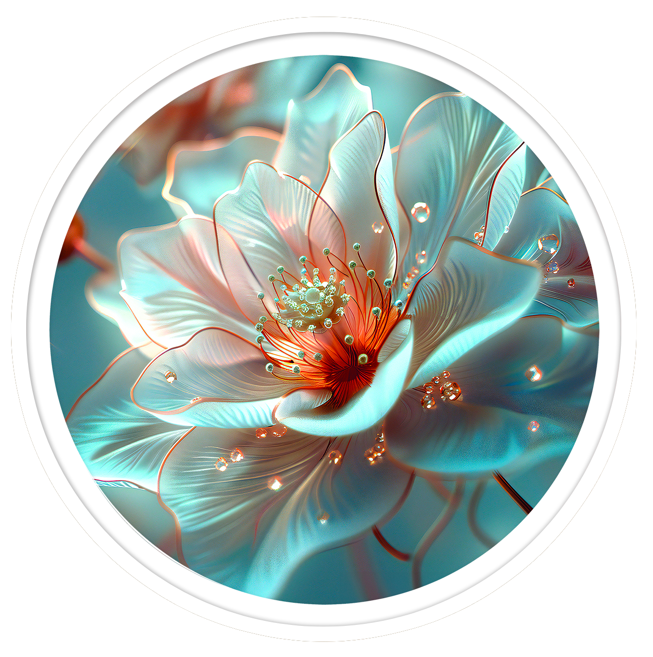 Botanical Aurora round wall art