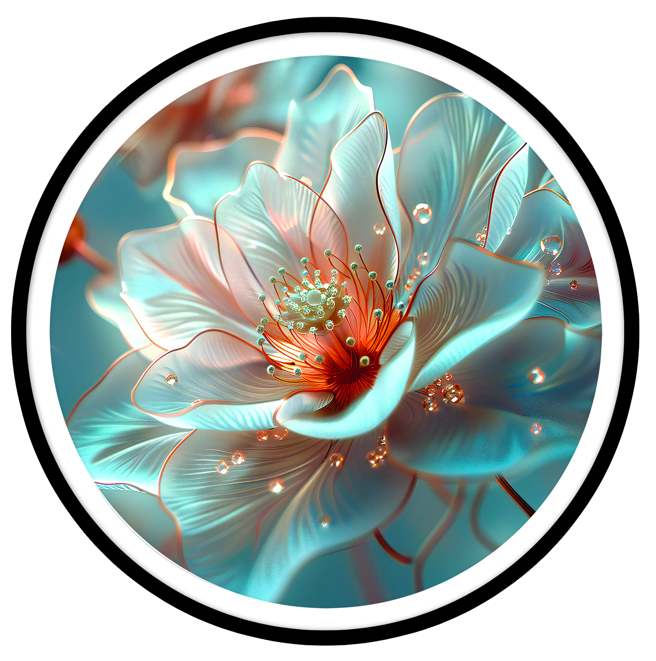 Botanical Aurora round wall art