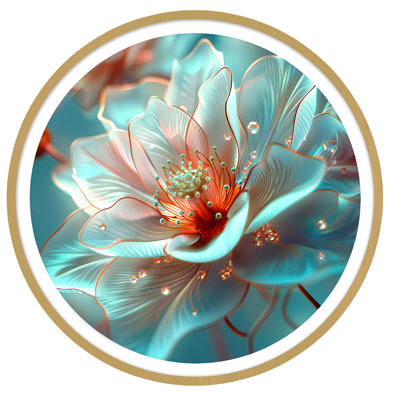 Botanical Aurora round wall art