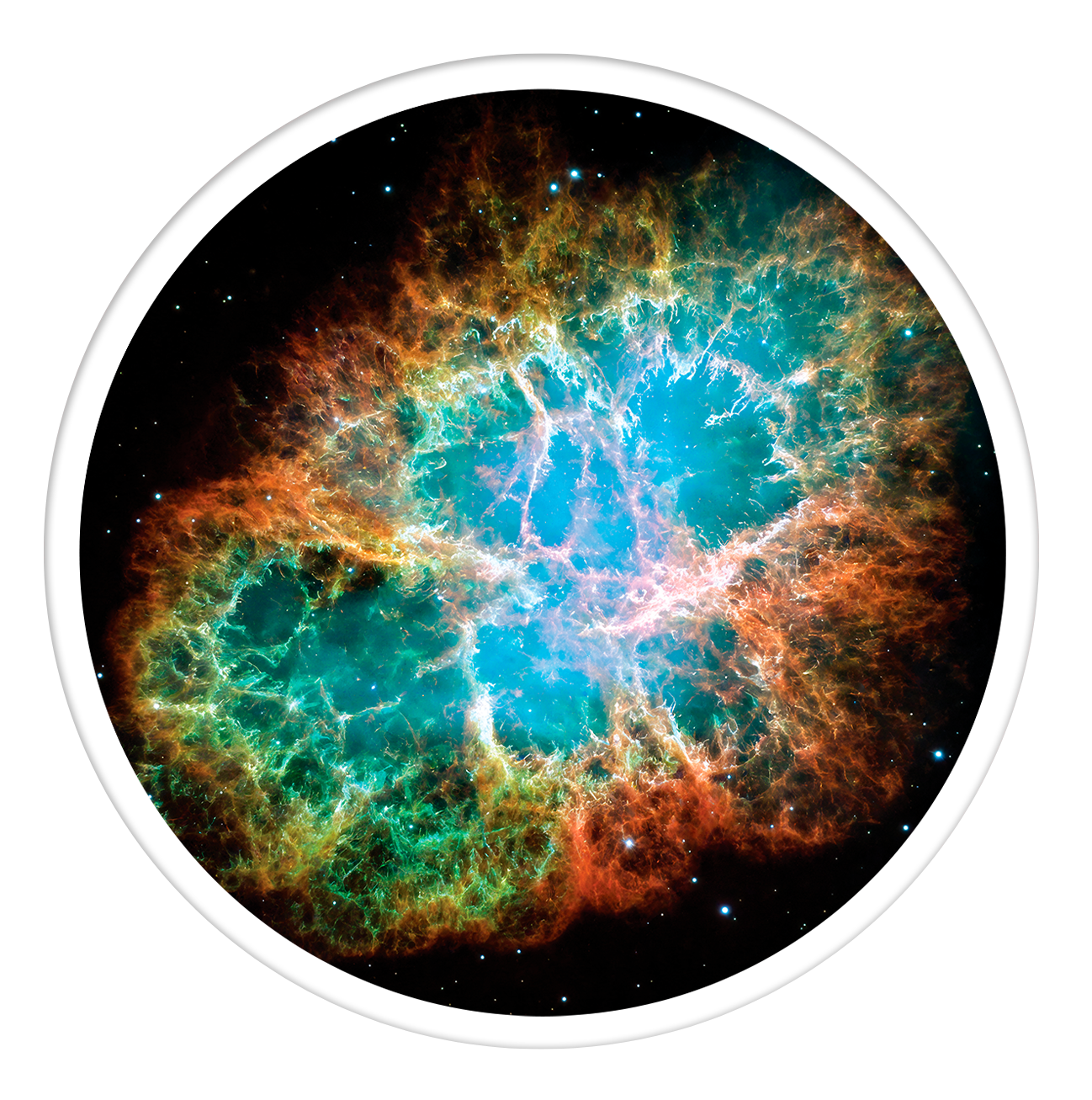 Crab nebulae Round wall art
