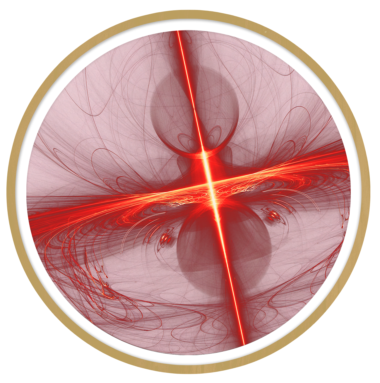 Crimson nexus round wall art