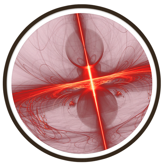 Crimson nexus round wall art