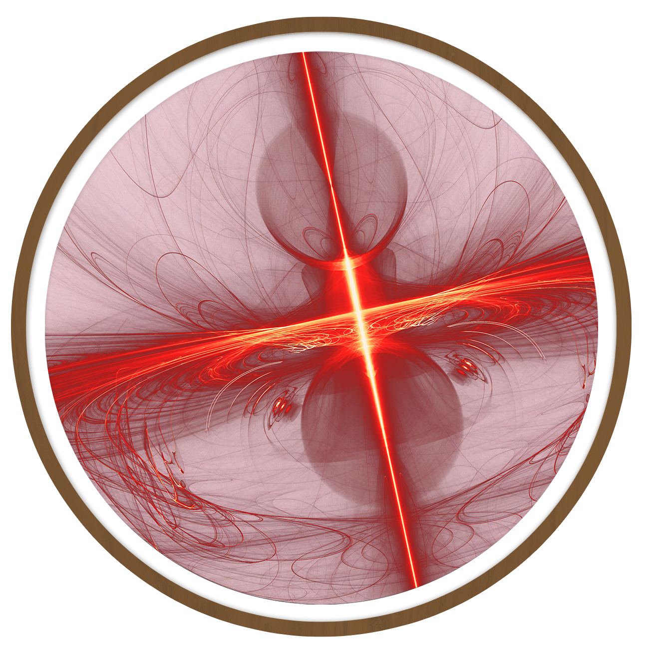 Crimson nexus round wall art