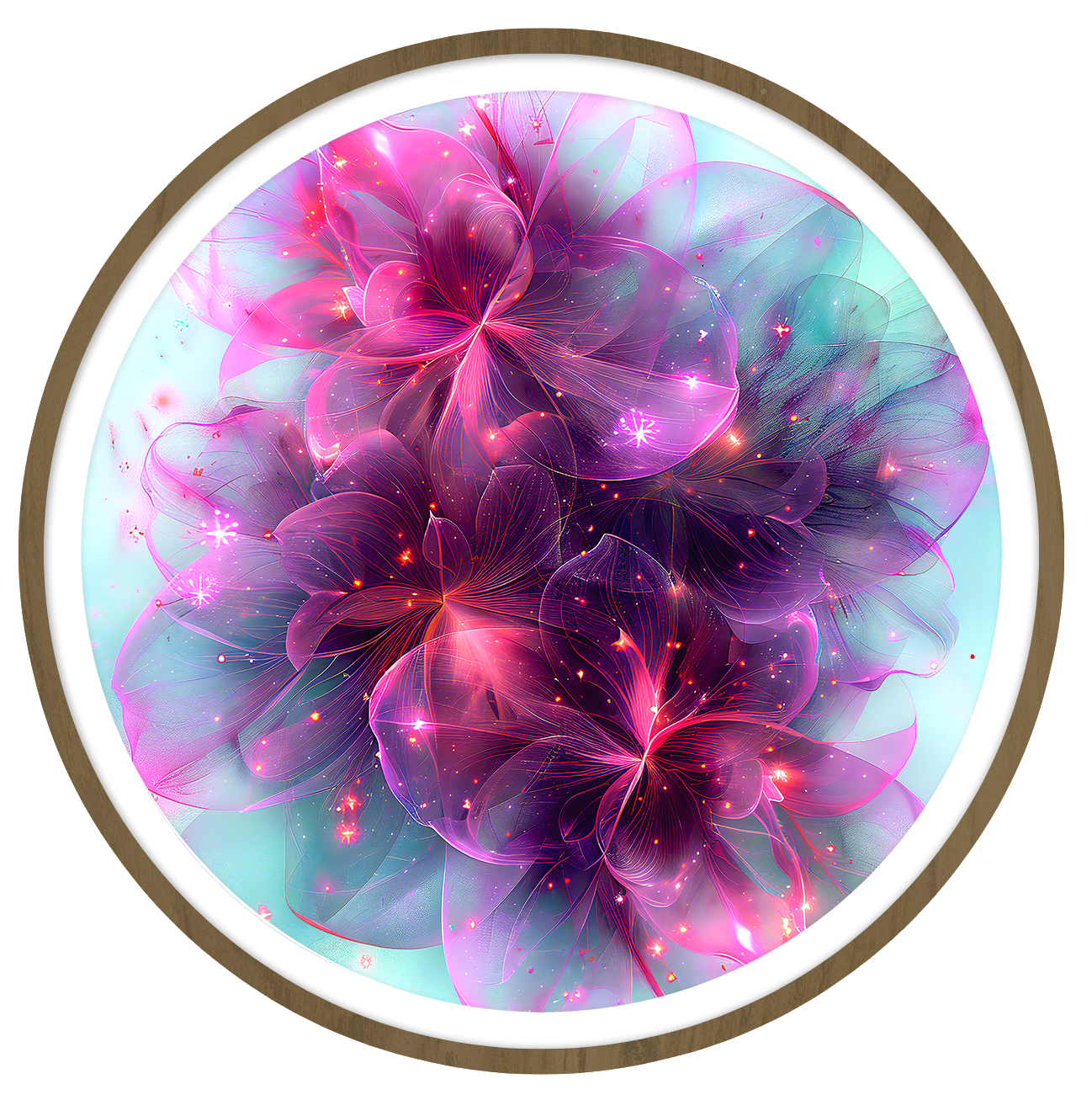 Ethereal blosoom round wall art