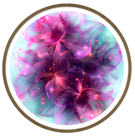 Ethereal blosoom round wall art