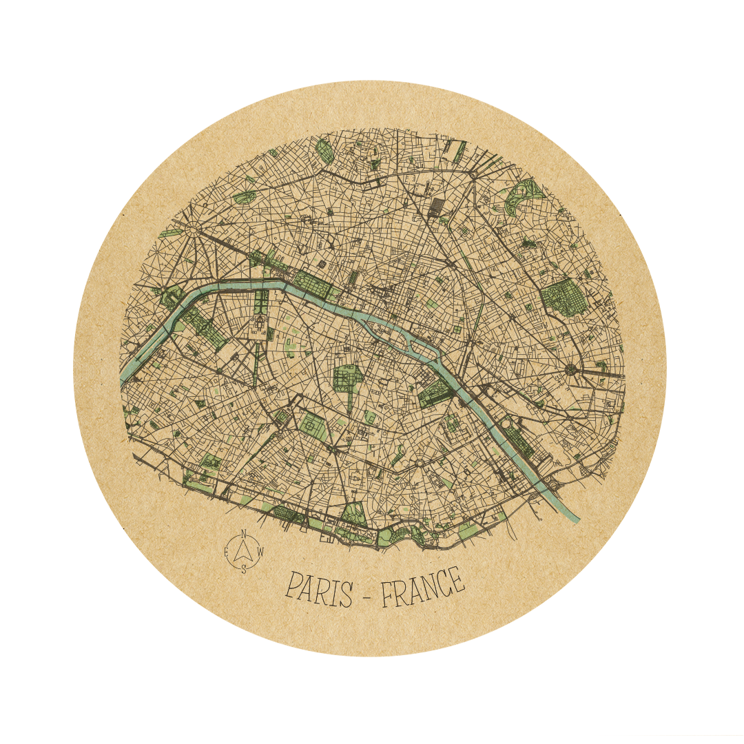 Paris round wall art