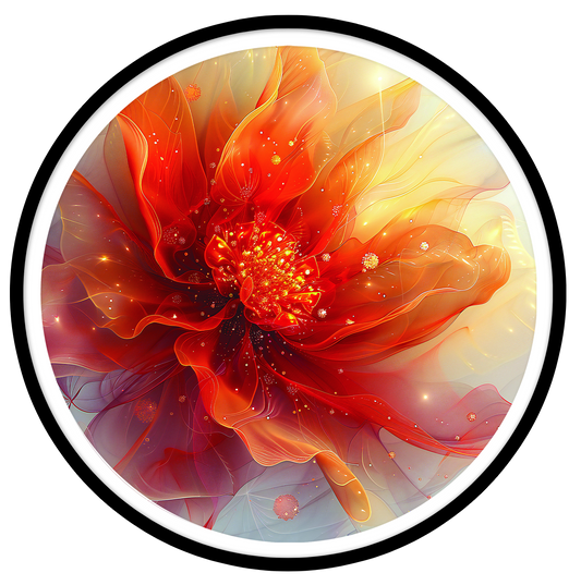 Fire blossom round wall art