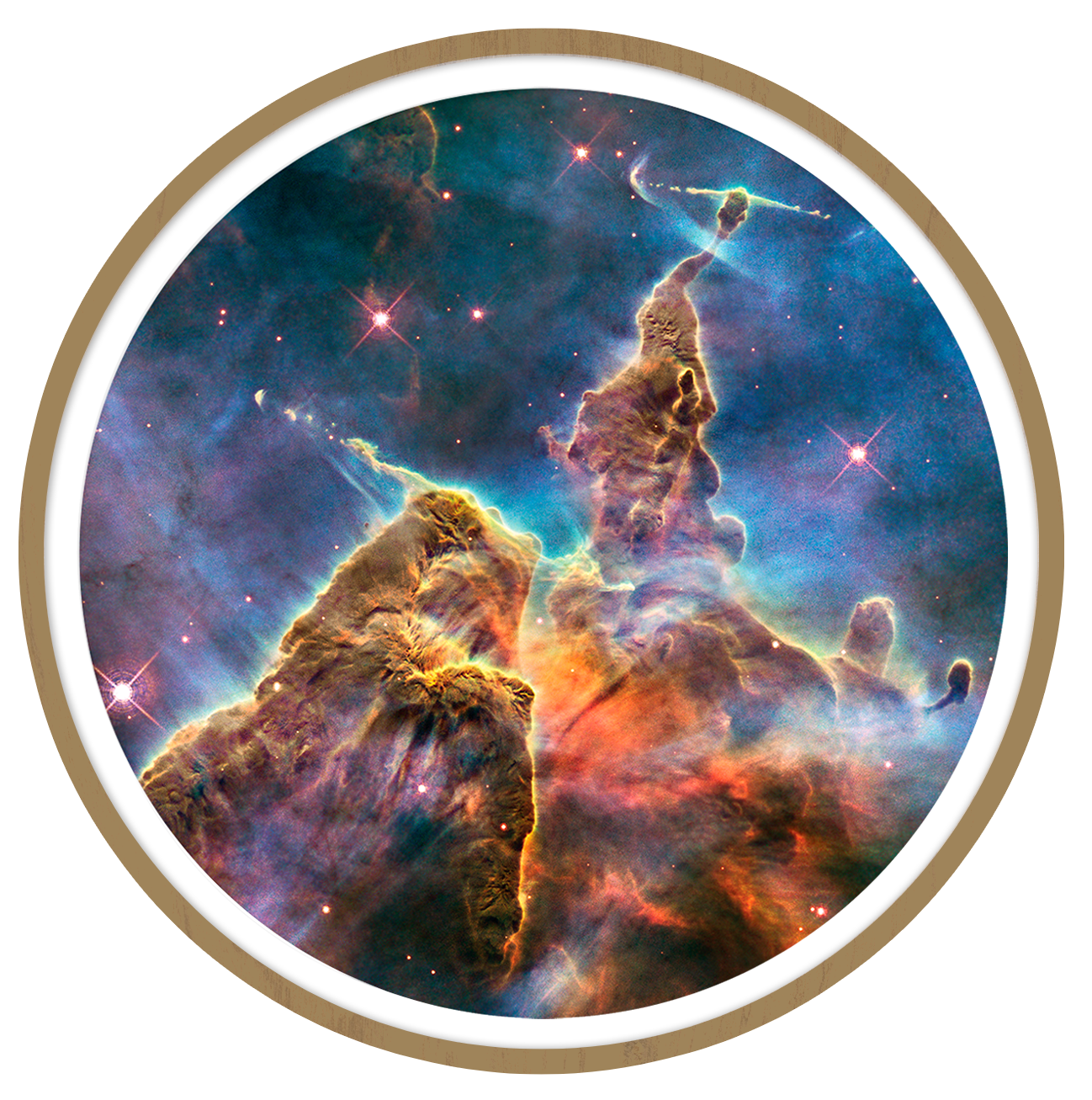 Mystic mountain Round wall art