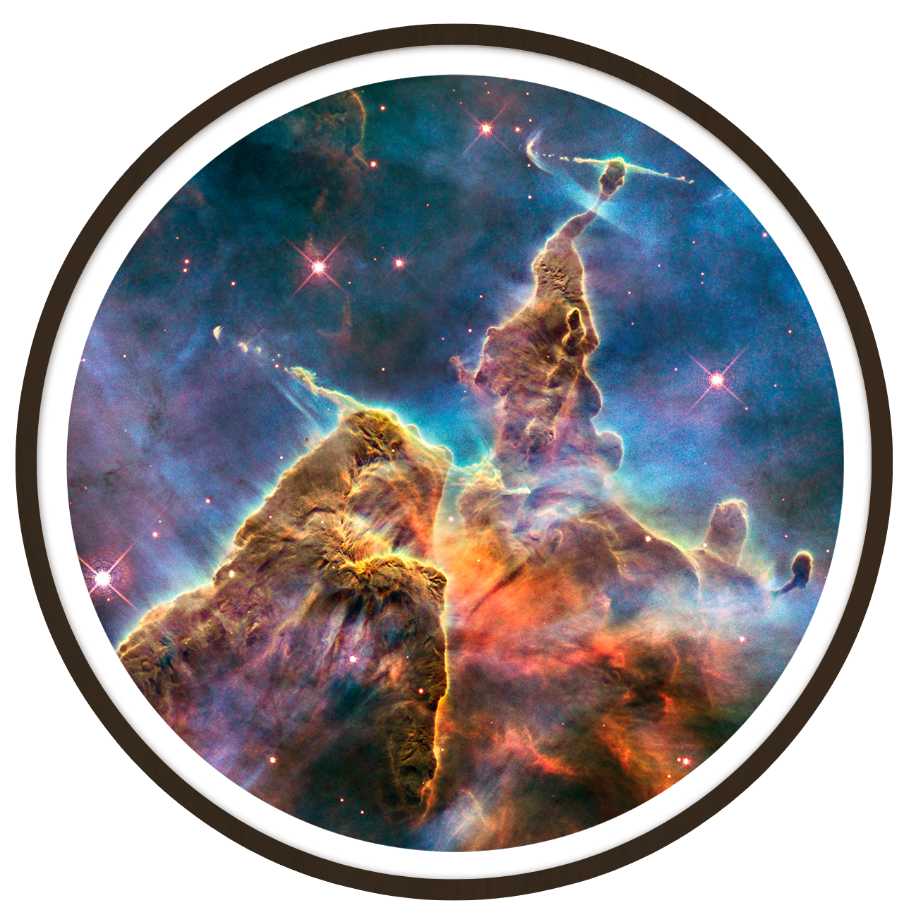 Mystic mountain Round wall art