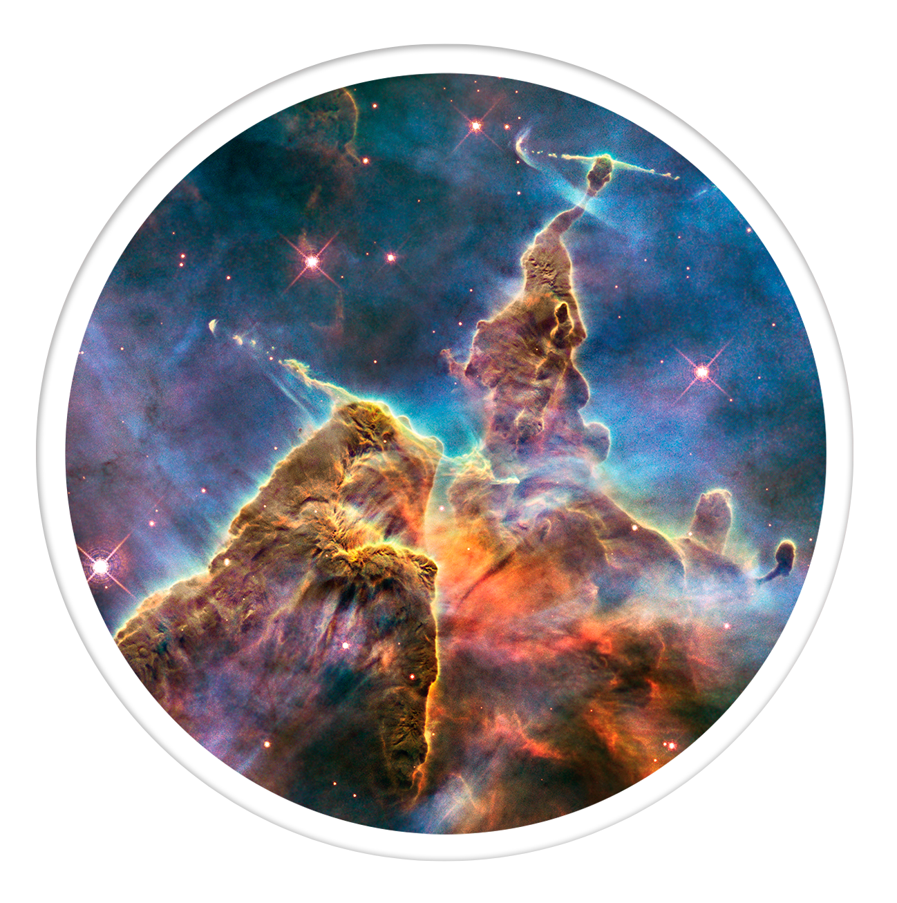 Mystic mountain Round wall art