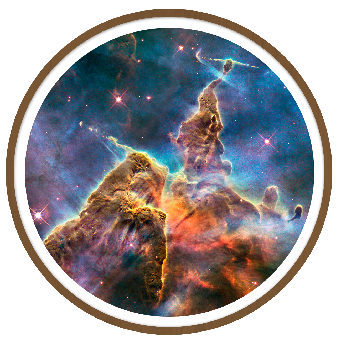 Mystic mountain Round wall art
