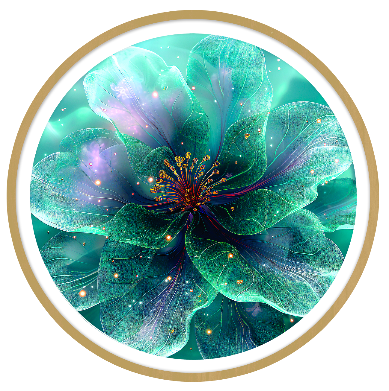 Nebula Flower round wall art