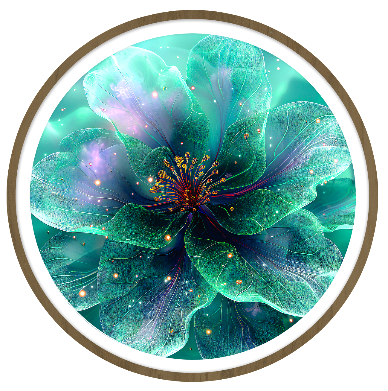 Nebula Flower round wall art