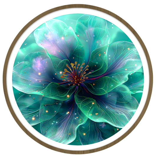 Nebula Flower round wall art