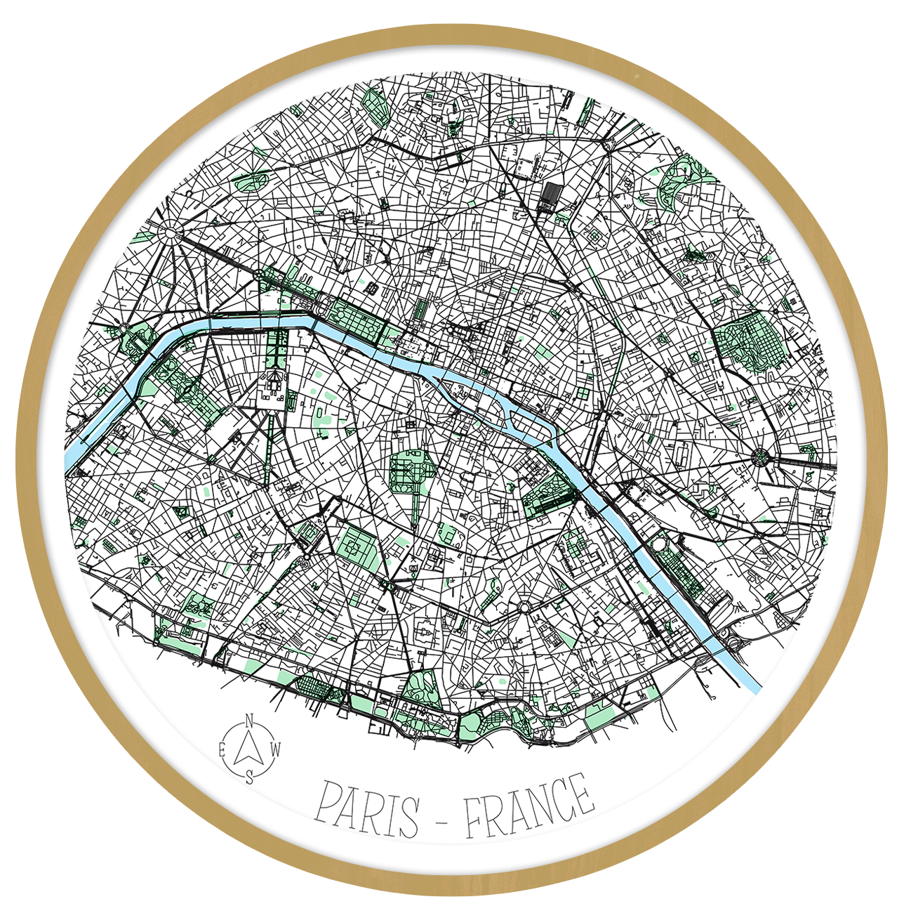 Paris round wall art