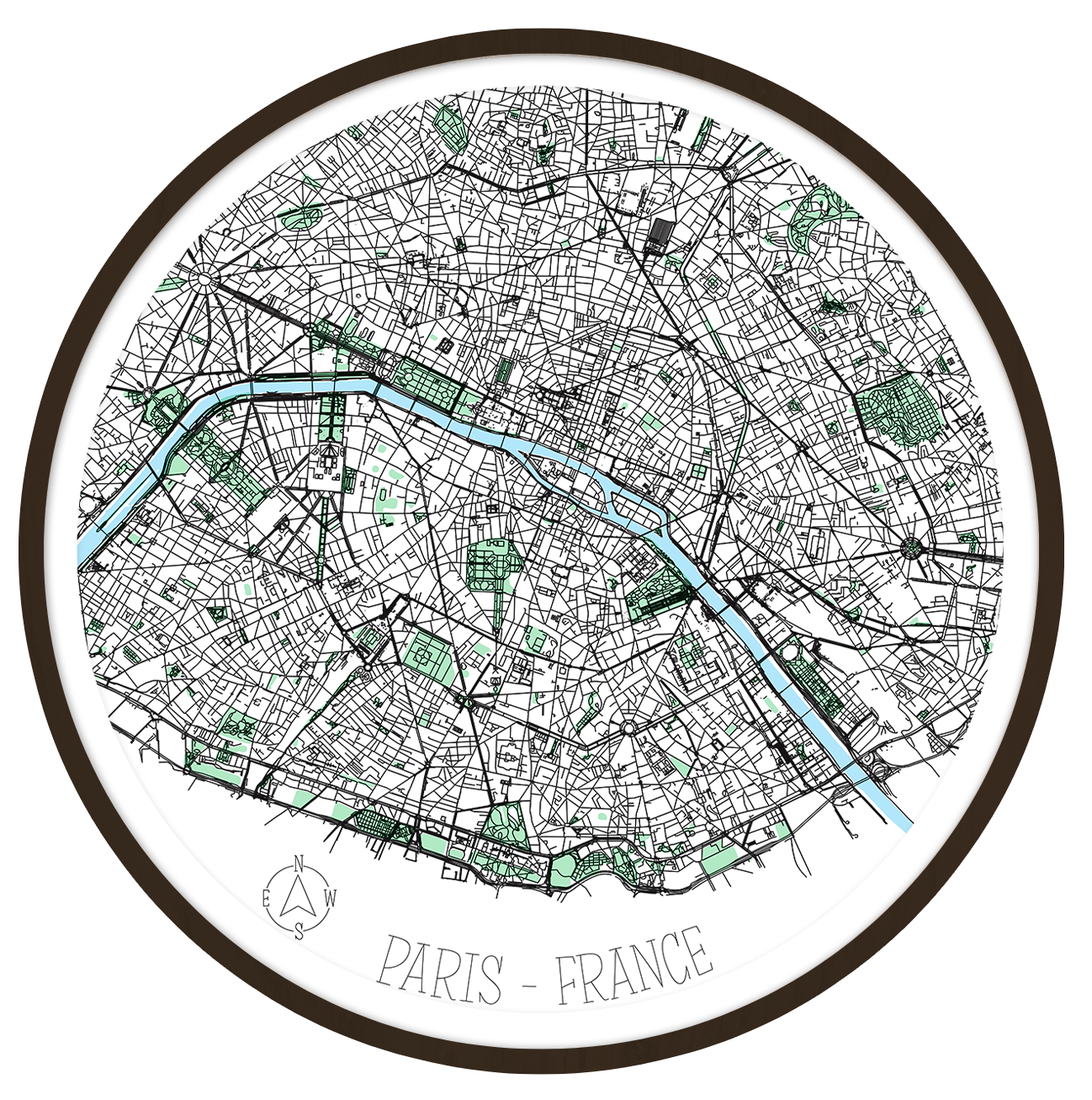 Paris round wall art