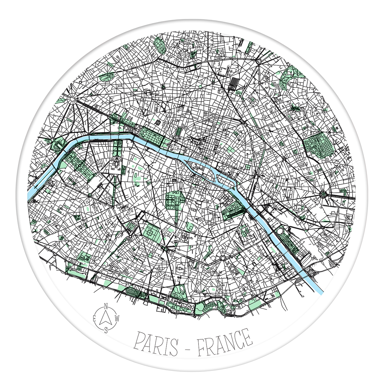 Paris round wall art