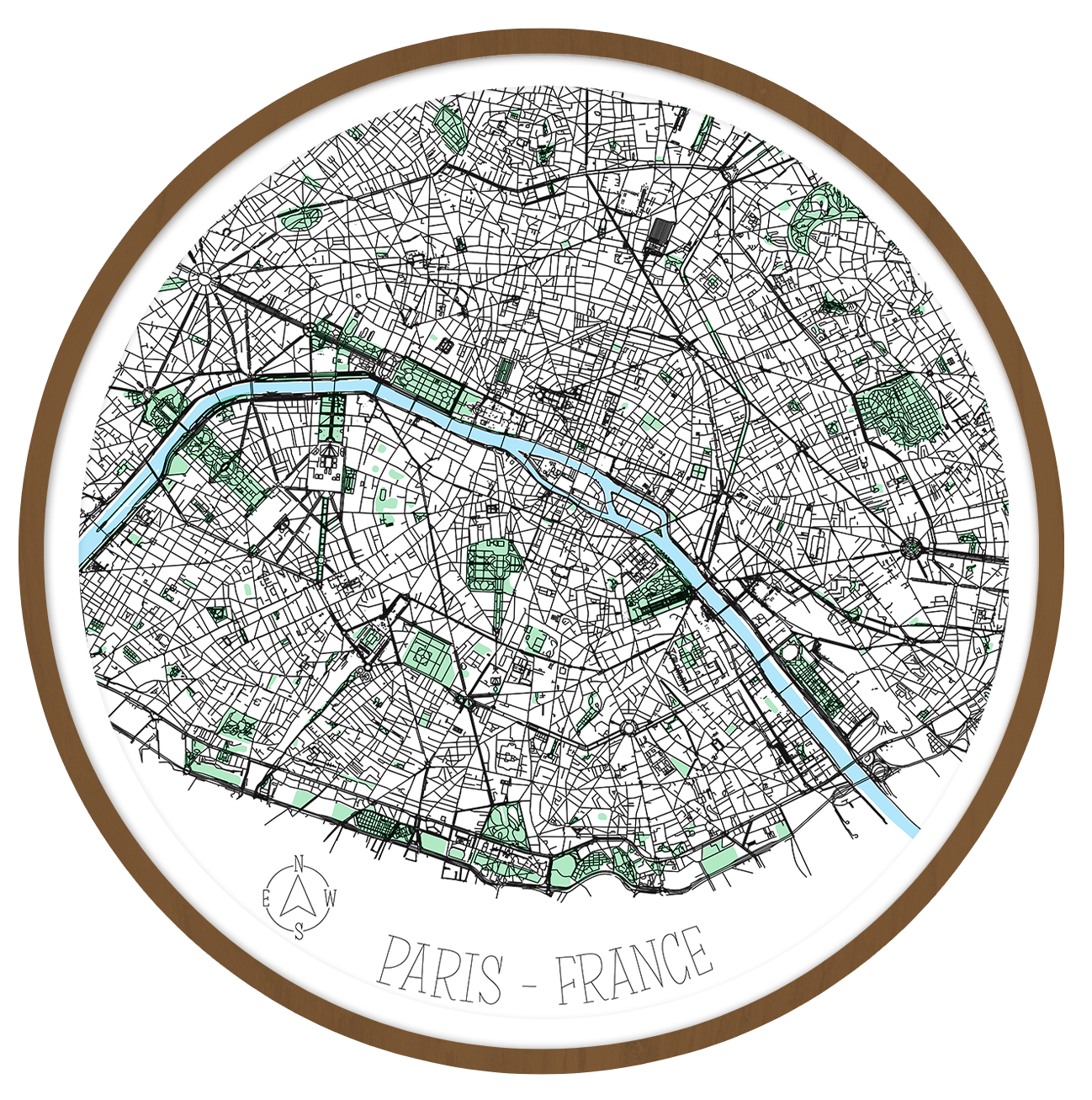 Paris round wall art