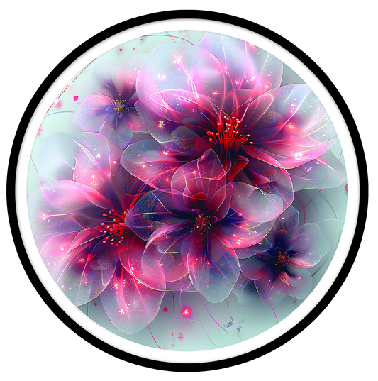 Red Flower round wall art