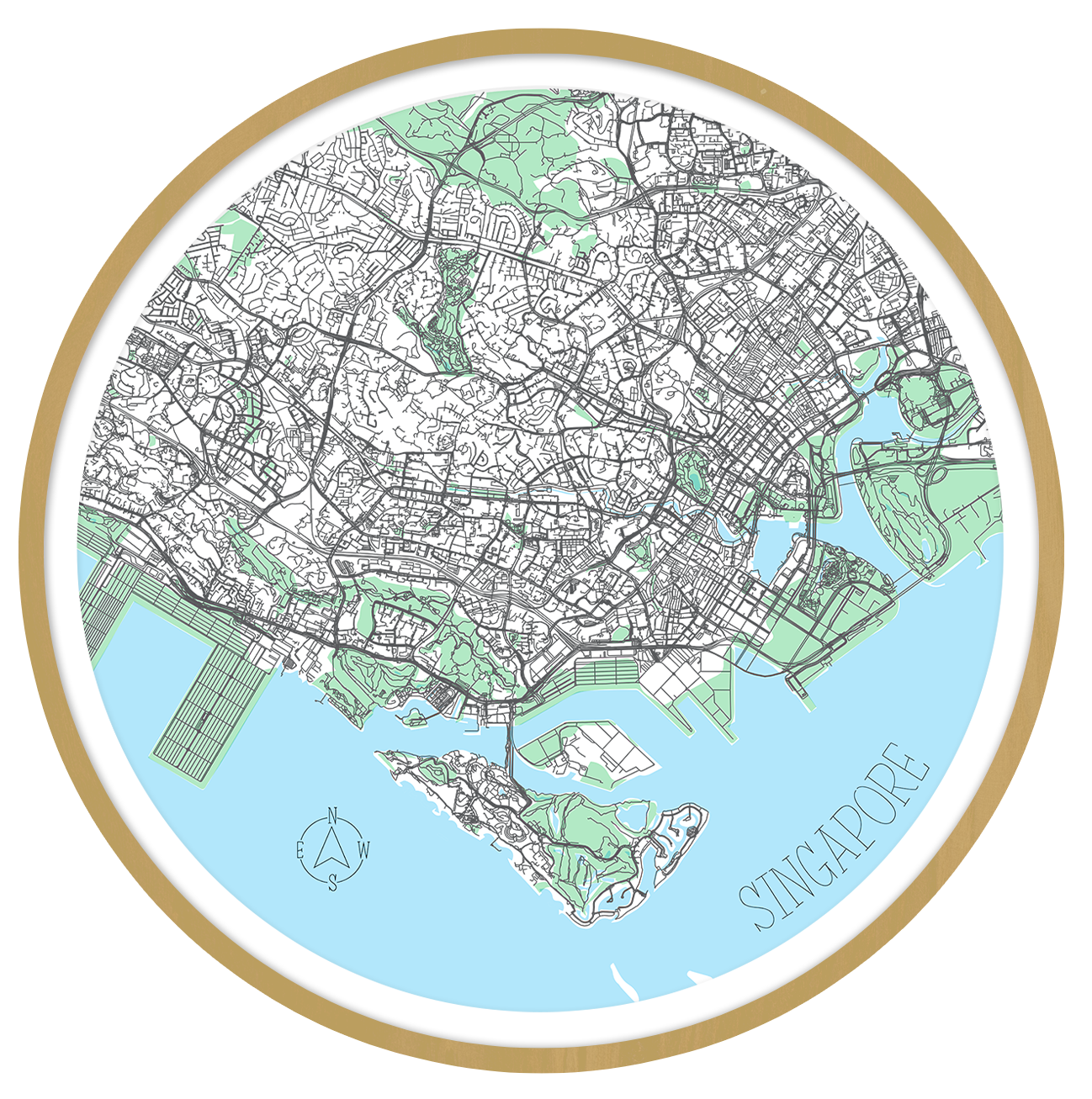 Singapure round wall art