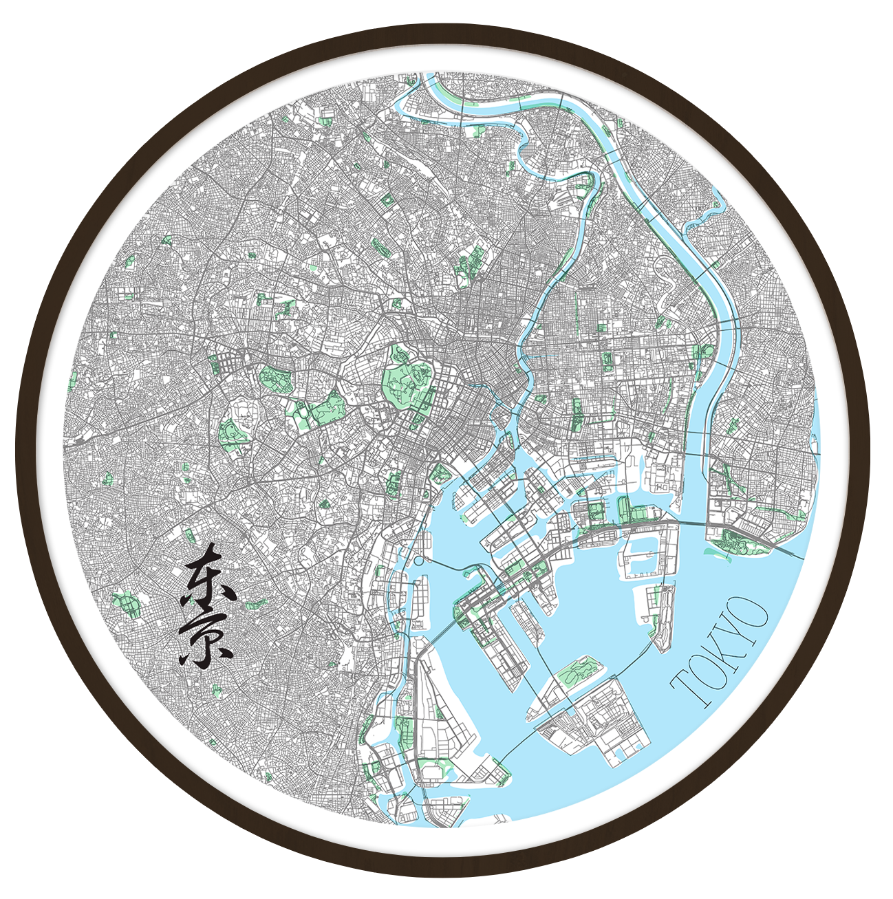 Tokyo round wall art