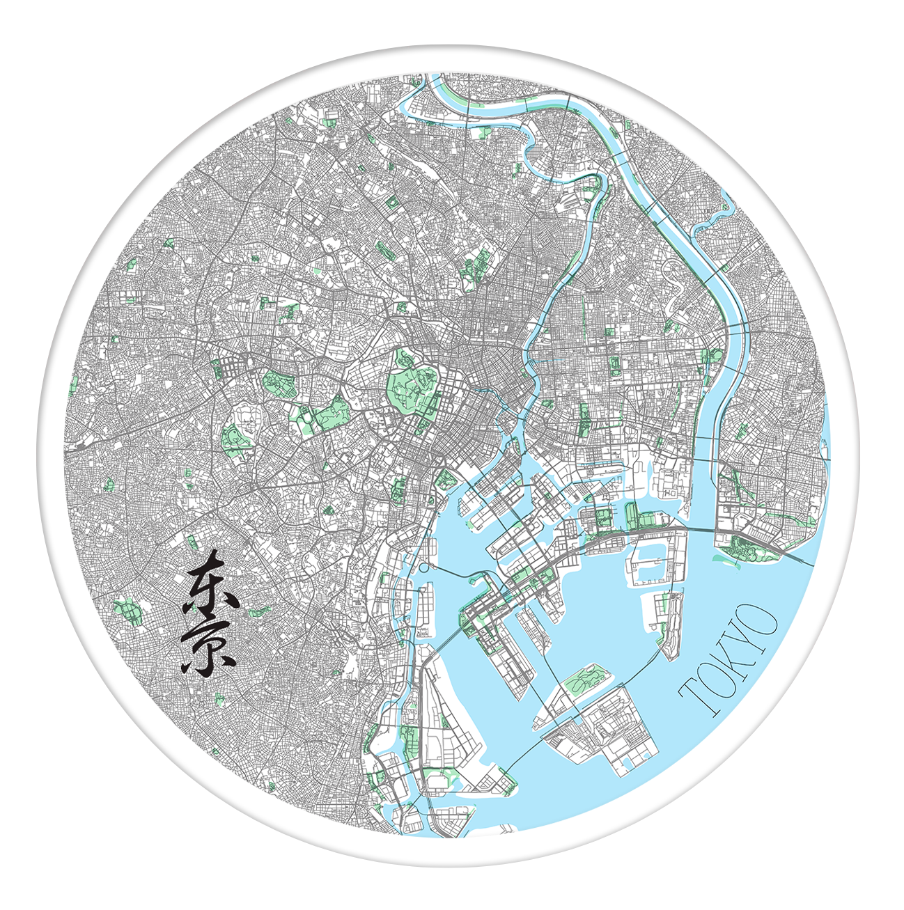 Tokyo round wall art